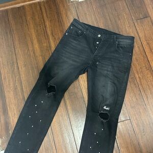 Men's Black Distressed Jeans